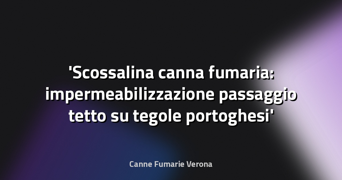 Scossalina canna fumaria: impermeabilizzazione passaggio tetto su tegole portoghesi
