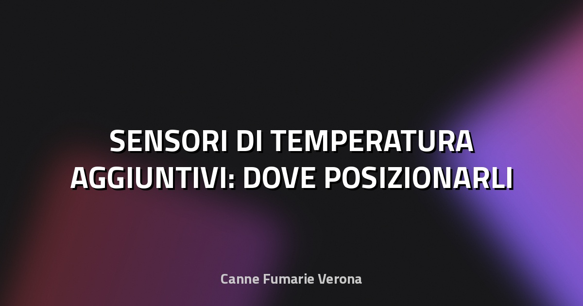 🔍 SENSORI DI TEMPERATURA AGGIUNTIVI: DOVE POSIZIONARLI