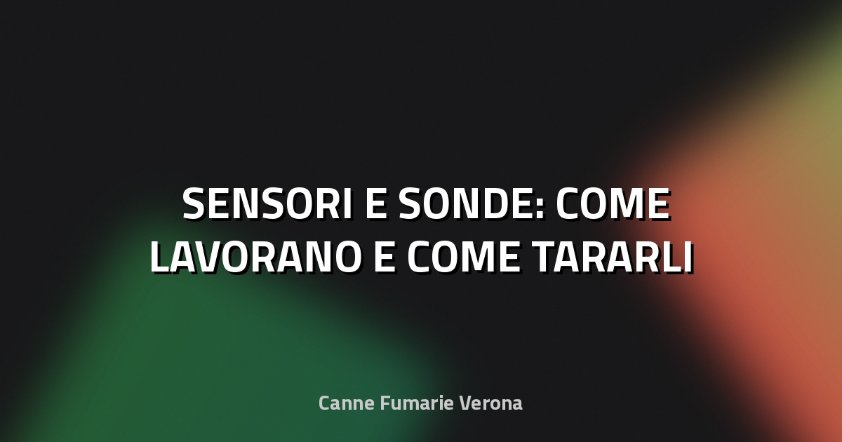 🛠️ SENSORI E SONDE: COME LAVORANO E COME TARARLI