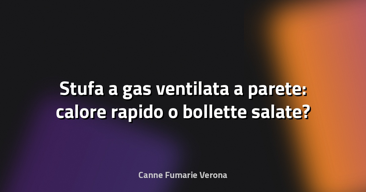 🔥 Stufa a gas ventilata a parete: calore rapido o bollette salate?