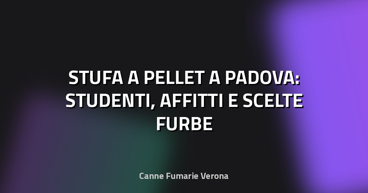 🔥 STUFA A PELLET A PADOVA: STUDENTI, AFFITTI E SCELTE FURBE
