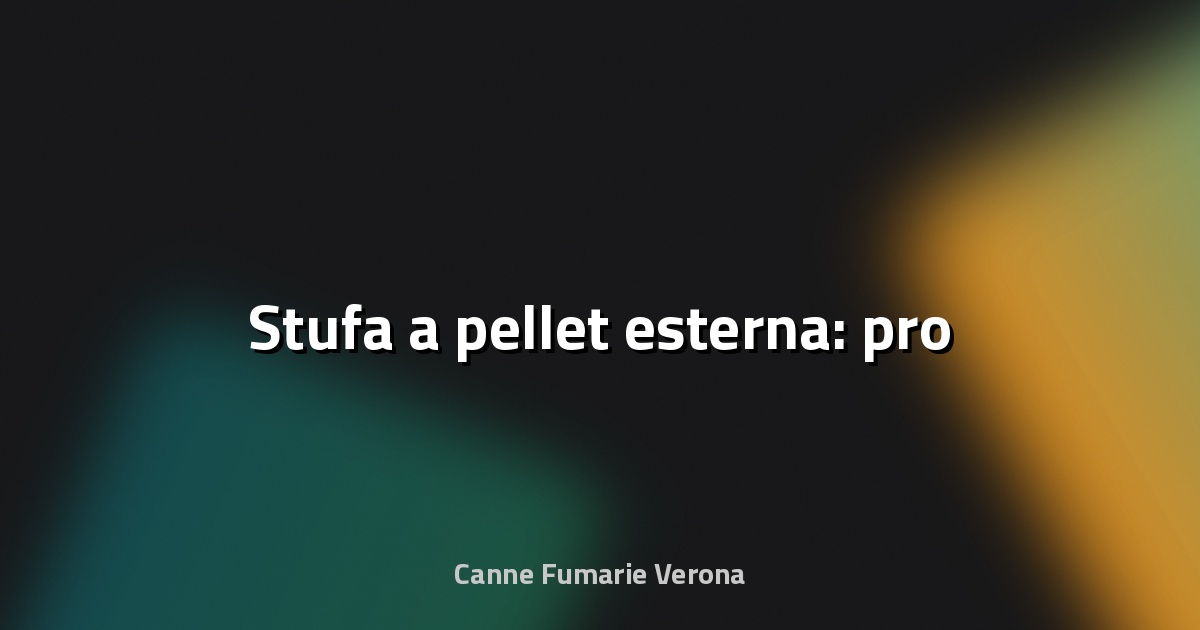 🔥 Stufa a pellet esterna: pro