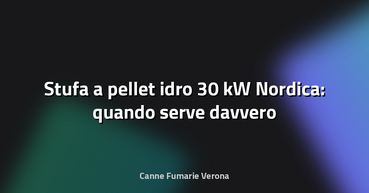 🔥 Stufa a pellet idro 30 kW Nordica: quando serve davvero