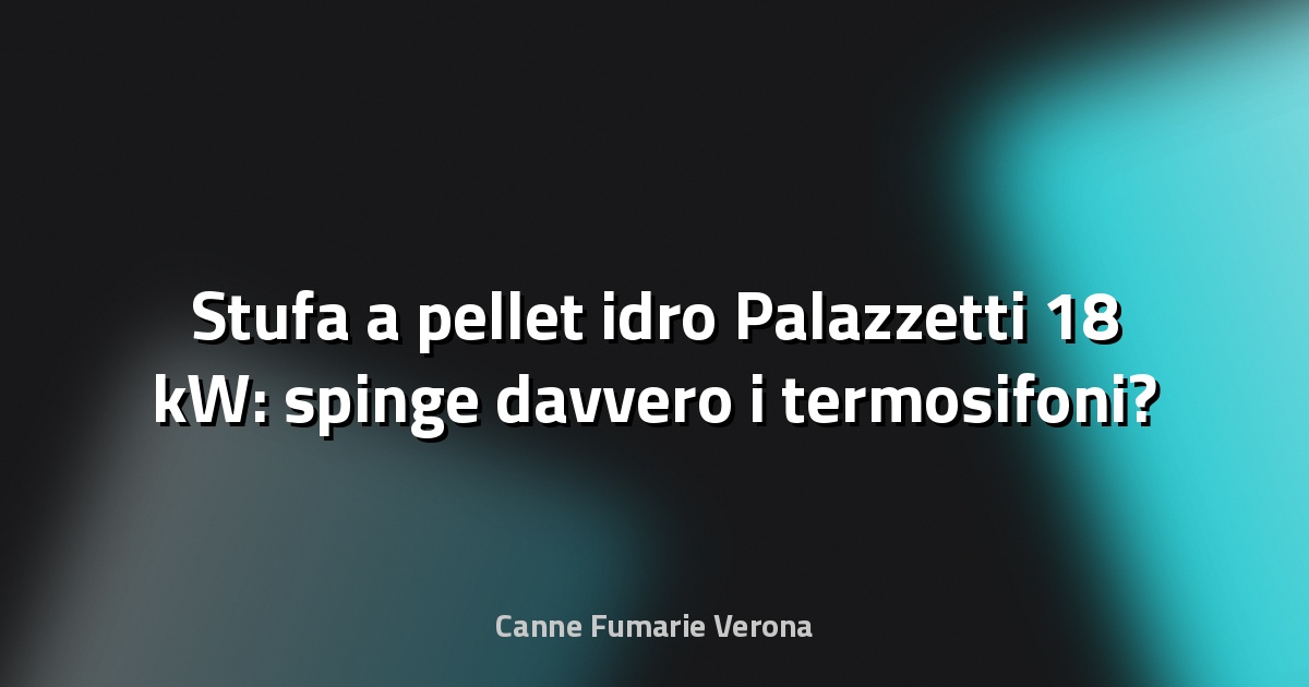 🔥 Stufa a pellet idro Palazzetti 18 kW: spinge davvero i termosifoni?