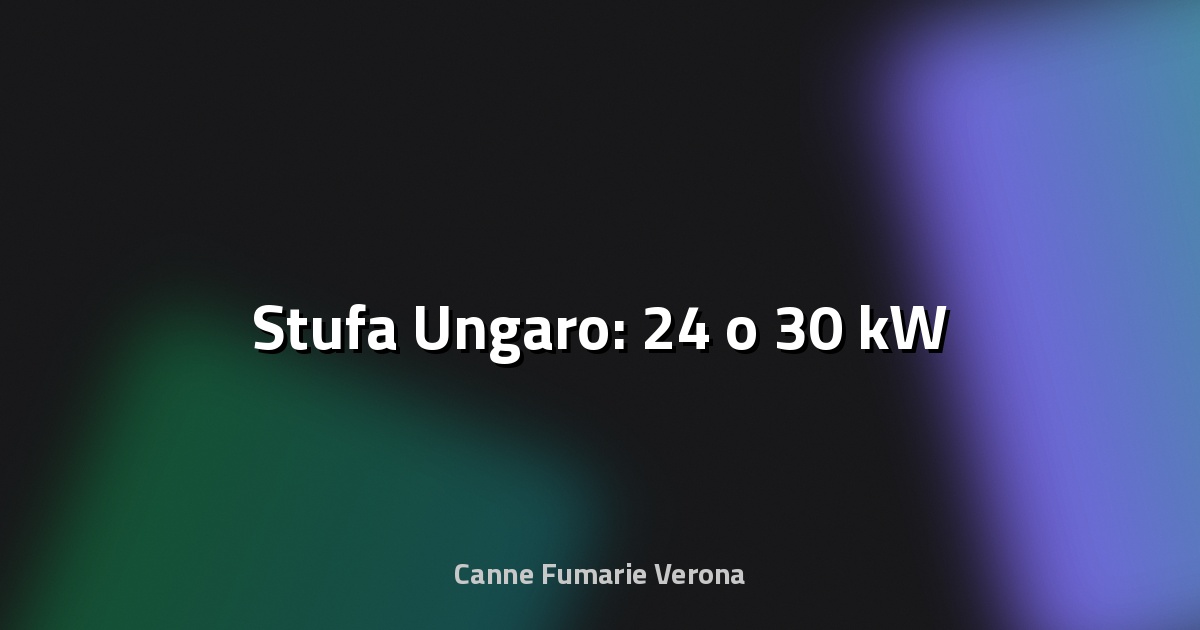 🔥 Stufa Ungaro: 24 o 30 kW