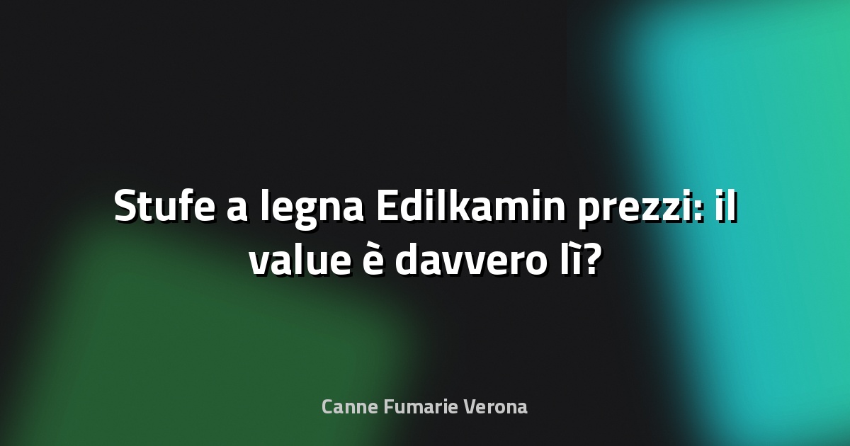 🔥 Stufe a legna Edilkamin prezzi: il value è davvero lì?