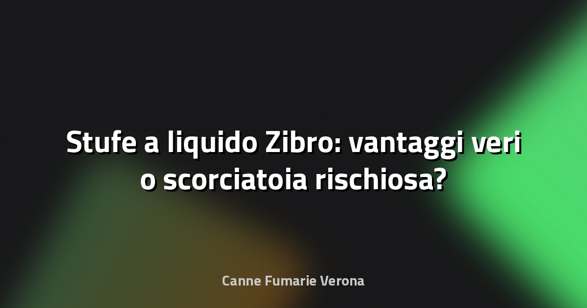 🔥 Stufe a liquido Zibro: vantaggi veri o scorciatoia rischiosa?