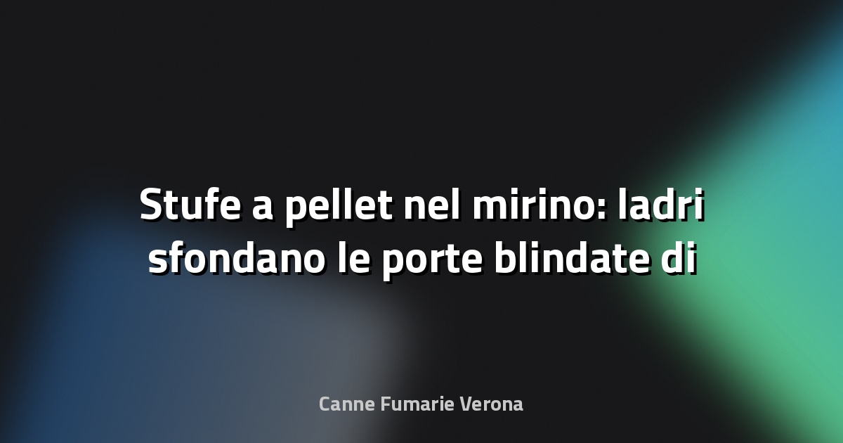 🔥 Stufe a pellet nel mirino: ladri sfondano le porte blindate di Tecnomat - RomaToday