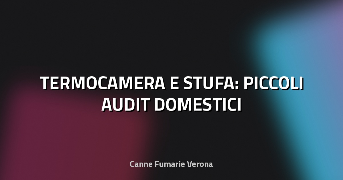 🔍 TERMOCAMERA E STUFA: PICCOLI AUDIT DOMESTICI