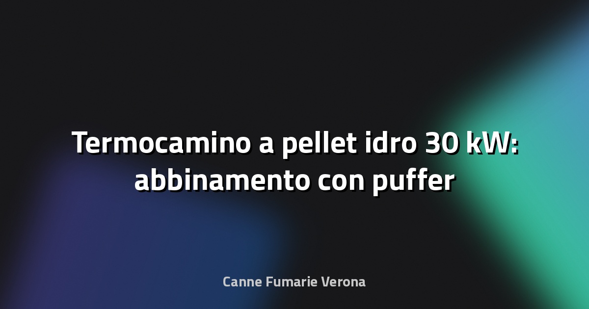 🔥 Termocamino a pellet idro 30 kW: abbinamento con puffer