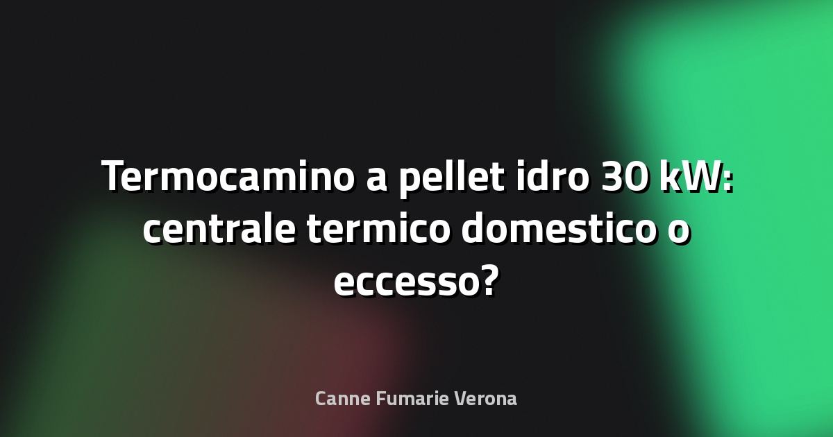 🔥 Termocamino a pellet idro 30 kW: centrale termico domestico o eccesso?