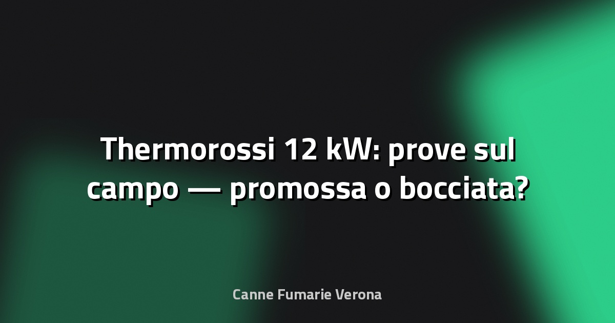 🔥 Thermorossi 12 kW: prove sul campo — promossa o bocciata?