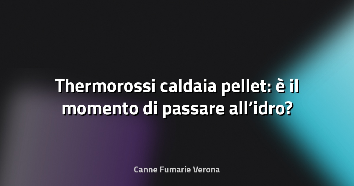 🔥 Thermorossi caldaia pellet: è il momento di passare all’idro?