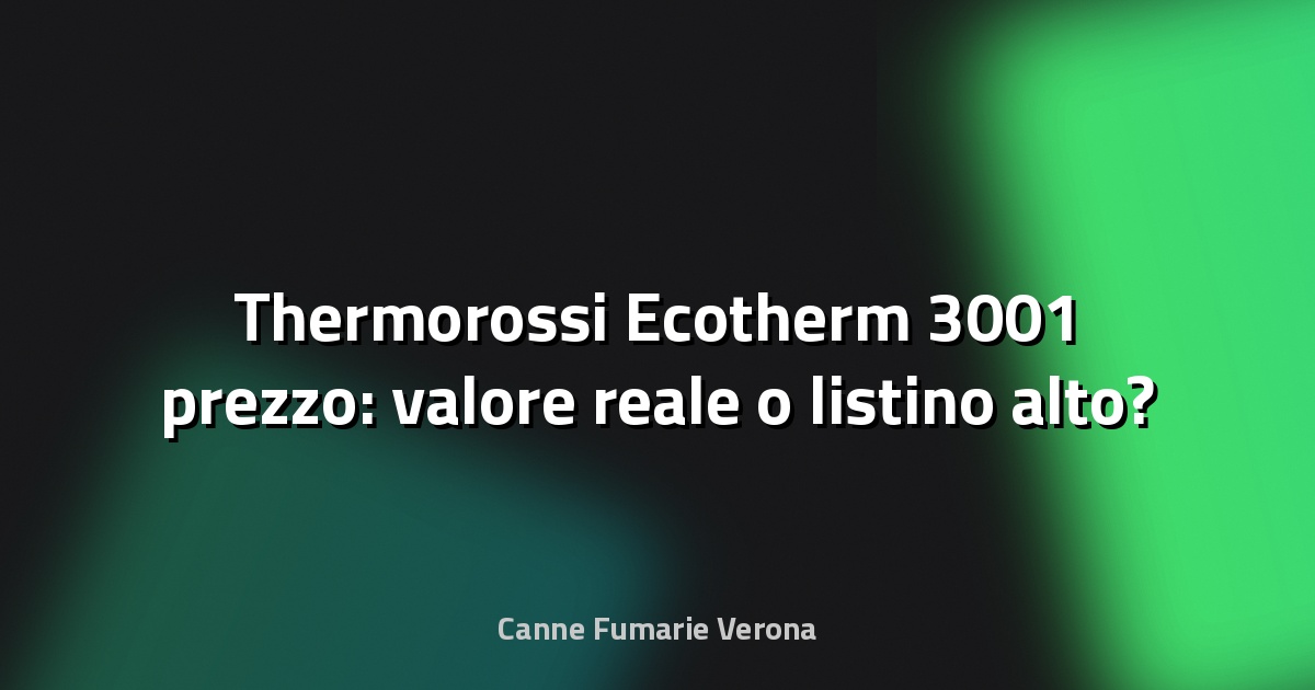 🔥 Thermorossi Ecotherm 3001 prezzo: valore reale o listino alto?