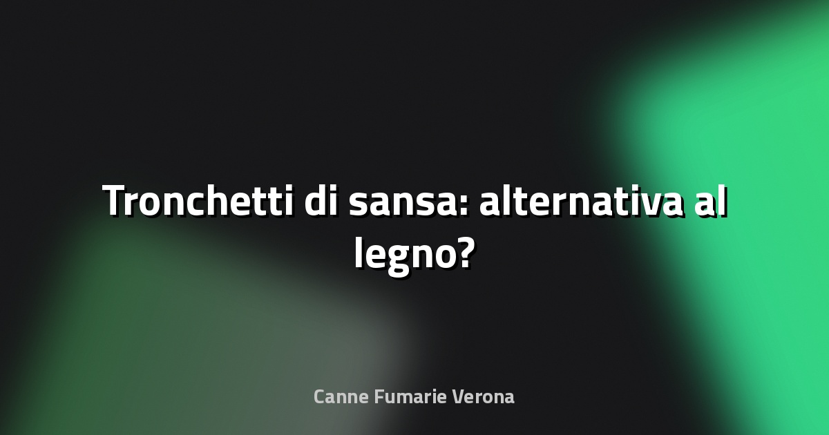 🌿 Tronchetti di sansa: alternativa al legno?
