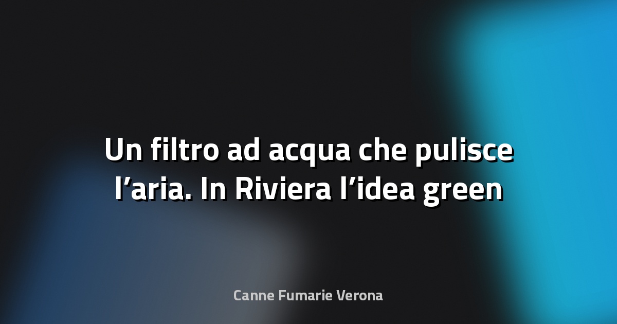 💧 Un filtro ad acqua che pulisce l’aria. In Riviera l’idea green per le stufe. Abbatte fino al 90% dei fumi nocivi - Il Resto del Carlino