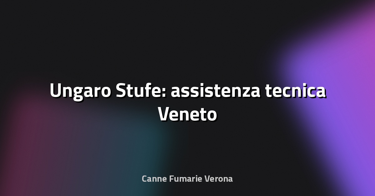 🔧 Ungaro Stufe: assistenza tecnica Veneto