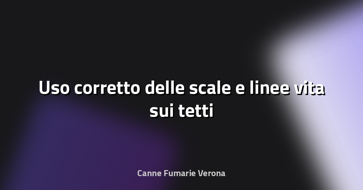 🪜 Uso corretto delle scale e linee vita sui tetti
