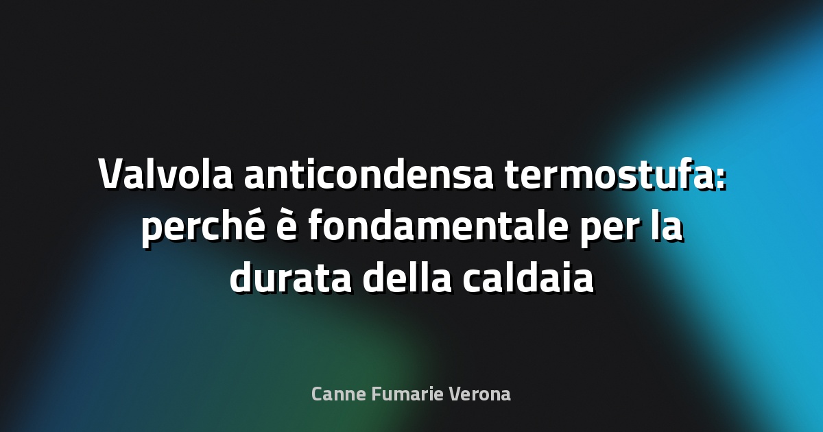 Valvola anticondensa termostufa: perché è fondamentale per la durata della caldaia