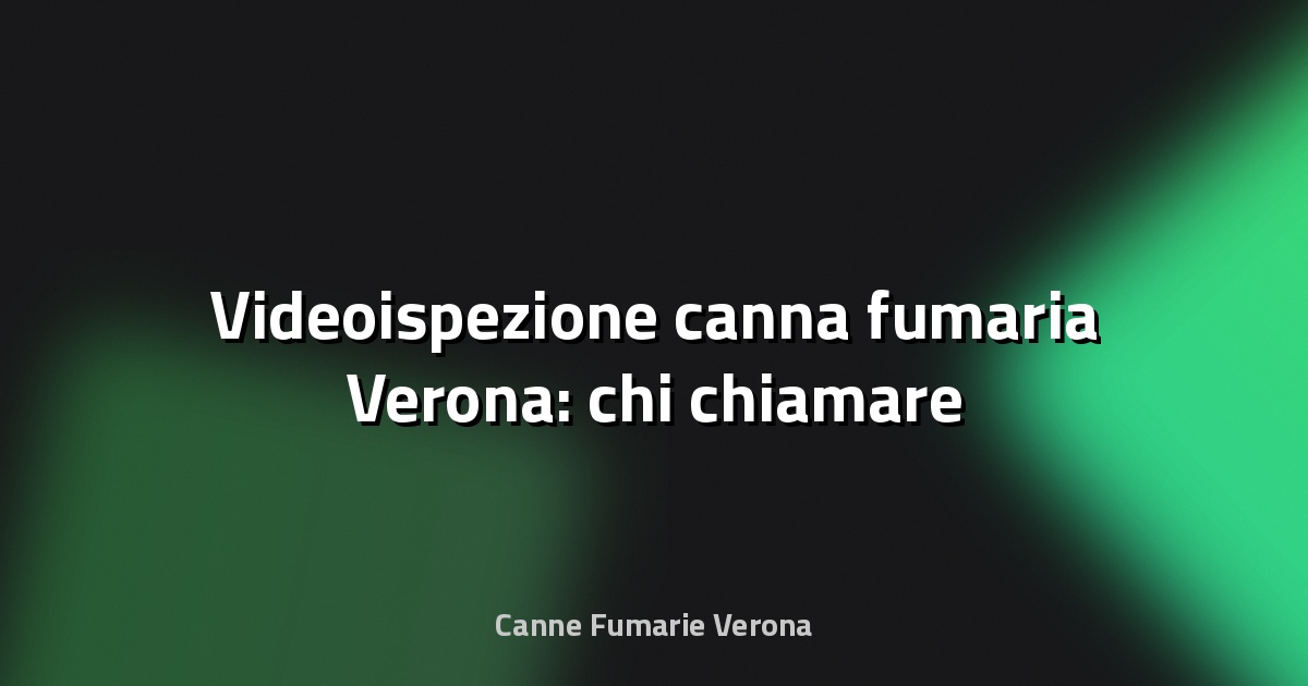 🔥 Videoispezione canna fumaria Verona: chi chiamare