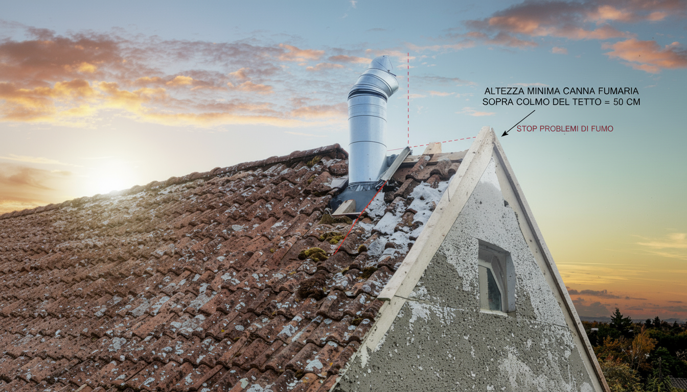 🌬️ Calcola altezza minima canna sopra tetto: stop problemi fumo
