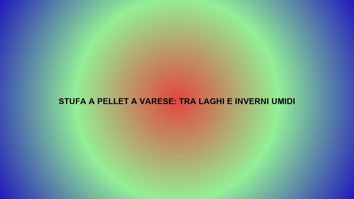 🔥 STUFA A PELLET A VARESE: TRA LAGHI E INVERNI UMIDI