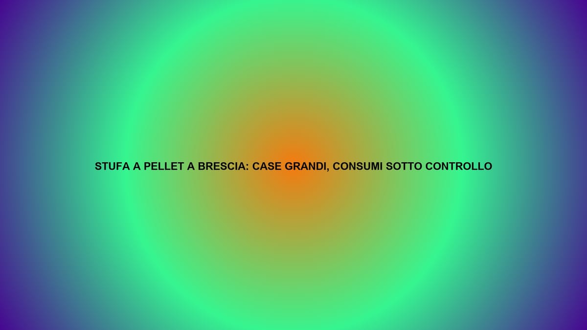 🔥 STUFA A PELLET A BRESCIA: CASE GRANDI, CONSUMI SOTTO CONTROLLO