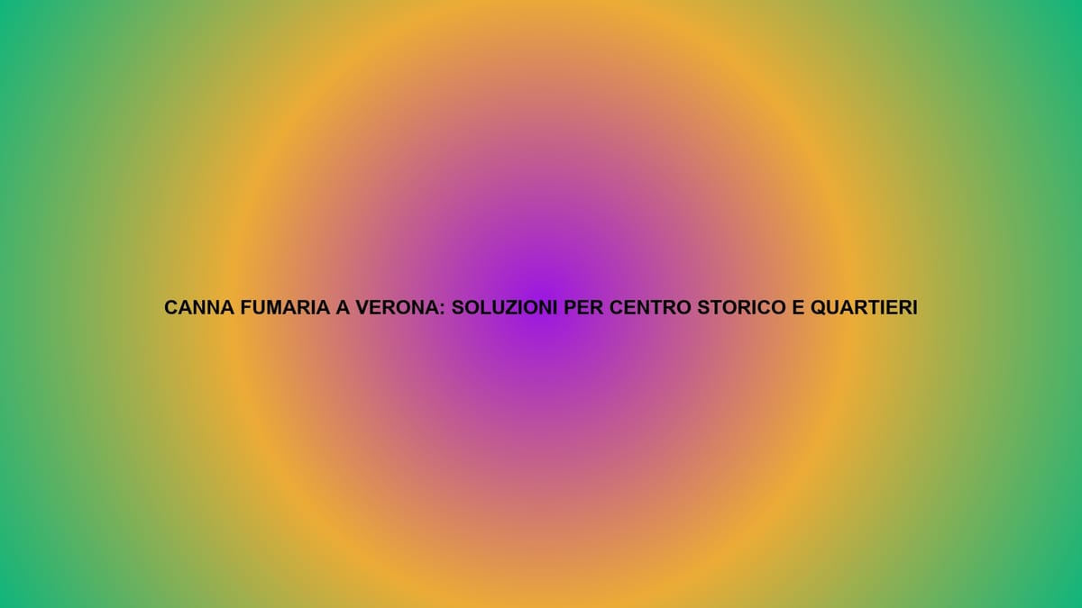 🔥 CANNA FUMARIA A VERONA: SOLUZIONI PER CENTRO STORICO E QUARTIERI