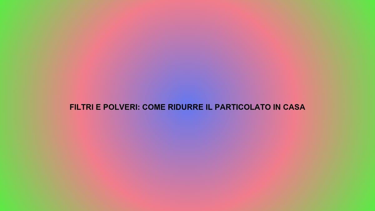 🌫️ FILTRI E POLVERI: COME RIDURRE IL PARTICOLATO IN CASA