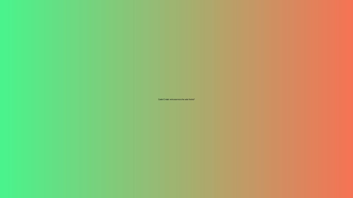 🔥 Cadel Cristal: vetro scenico che vale l’extra?