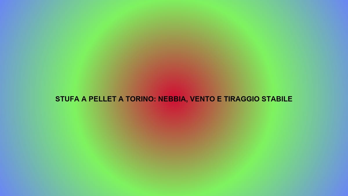 🔥 STUFA A PELLET A TORINO: NEBBIA, VENTO E TIRAGGIO STABILE