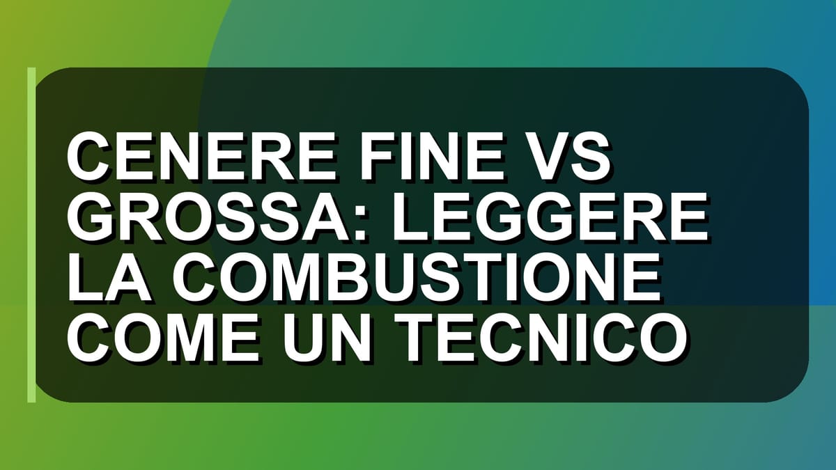 🔥 CENERE FINE VS GROSSA: LEGGERE LA COMBUSTIONE COME UN TECNICO