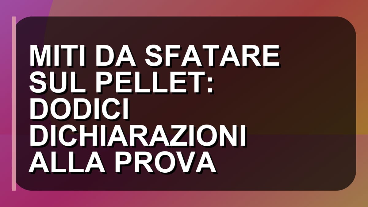 🔥 MITI DA SFATARE SUL PELLET: DODICI DICHIARAZIONI ALLA PROVA