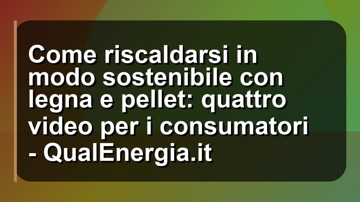 🔥 Come riscaldarsi in modo sostenibile con legna e pellet: quattro video per i consumatori - QualEnergia.it