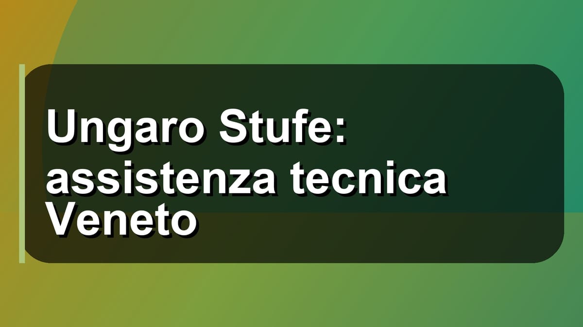 🔧 Ungaro Stufe: assistenza tecnica Veneto