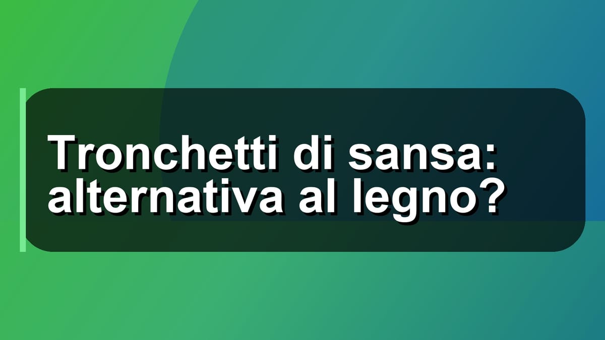 🌿 Tronchetti di sansa: alternativa al legno?