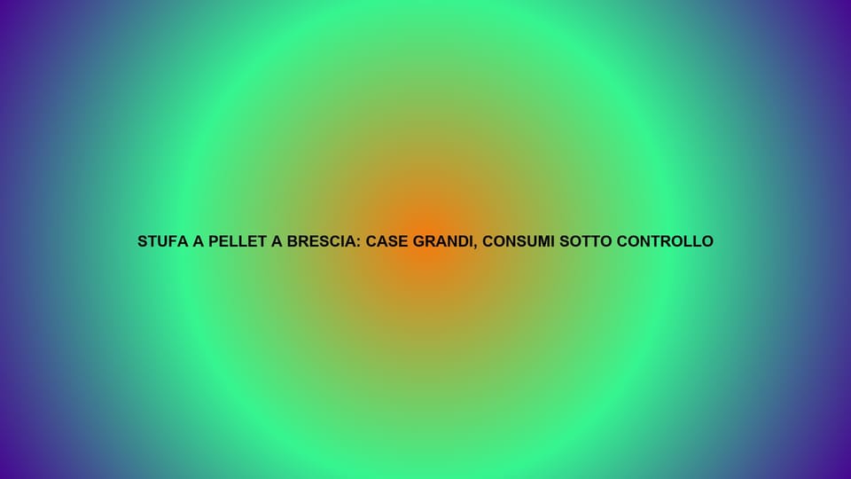 🔥 STUFA A PELLET A BRESCIA: CASE GRANDI, CONSUMI SOTTO CONTROLLO