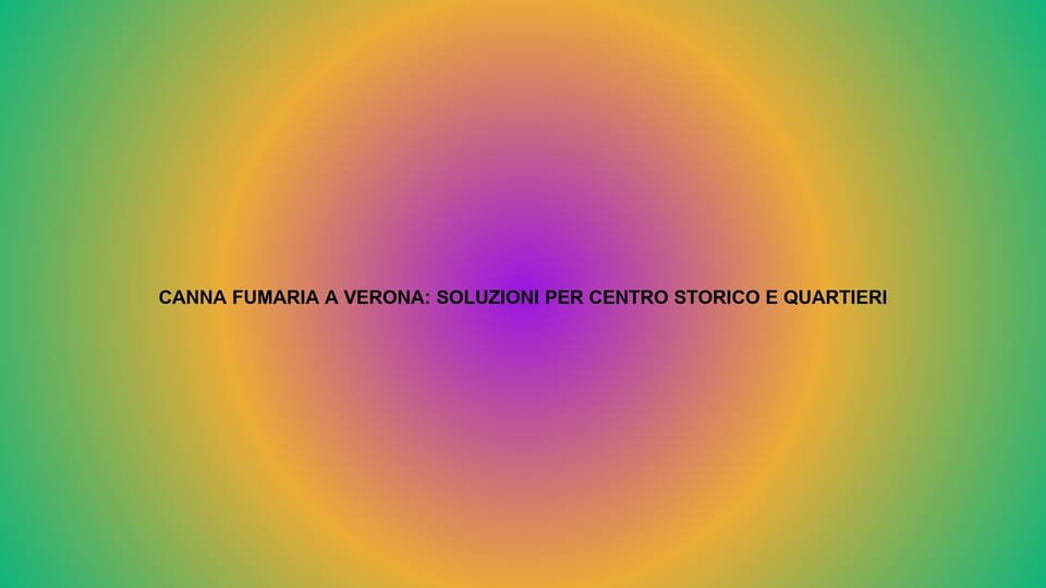 🔥 CANNA FUMARIA A VERONA: SOLUZIONI PER CENTRO STORICO E QUARTIERI