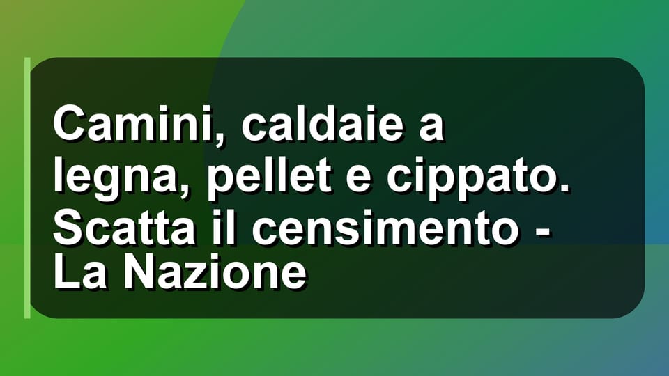 🔥 Camini, caldaie a legna, pellet e cippato. Scatta il censimento - La Nazione