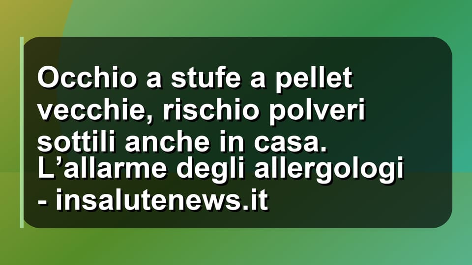 🔥 Occhio a stufe a pellet vecchie, rischio polveri sottili anche in casa. L’allarme degli allergologi - insalutenews.it