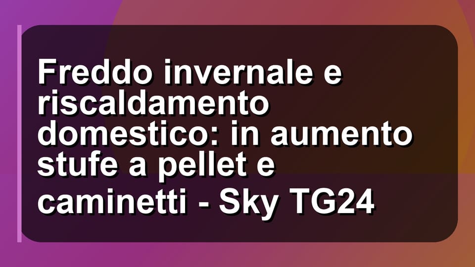 ❄️ Freddo invernale e riscaldamento domestico: in aumento stufe a pellet e caminetti - Sky TG24